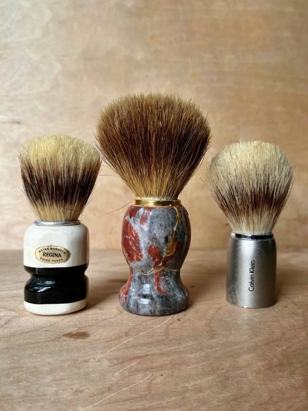 Vintage Shaving Brush Lot of 3 for Refurbish Craft or Repair Regina Calvin Klein